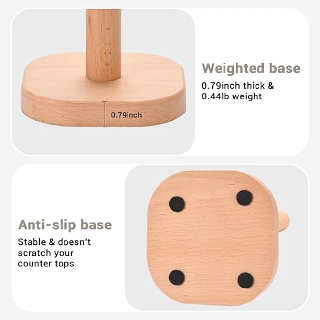 Paper Towel Holder, Cute Bird Wooden Kitchen Roll Stand Organizer Countertop Free Standing, Housewarming Gift New Home