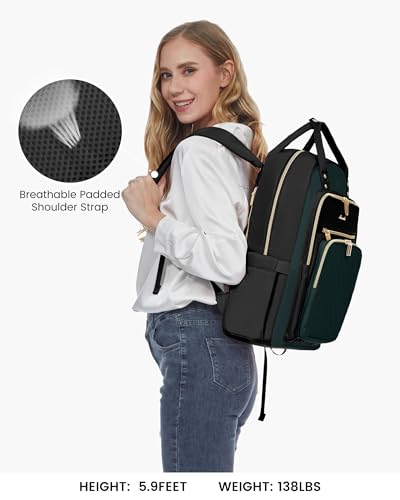 Image of LOVEVOOK Laptop Backpack Purse for Women, 15.6 inch Laptop Bag for Travel with USB Port, Water Resistant Lightweight Daypacks for College Work Business, Nurse Teacher Computer Backpacks