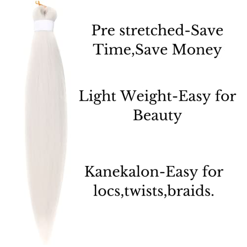 Grey Braiding Hair Pre Stretched Box Braids Braiding Hair Extension #TOP2