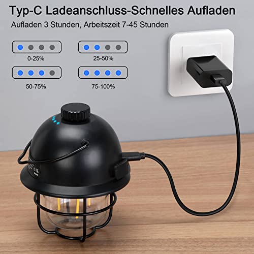 Tavaler Campinglampe Aufladbar, LED Camping Lampe USB C Camping Lampen 4000 mAh Akku Camping Licht 4 LED Leuchtmodi… - Image 4