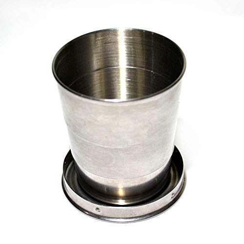 Copo retrátil em Metal inox com Chaveiro 150ml