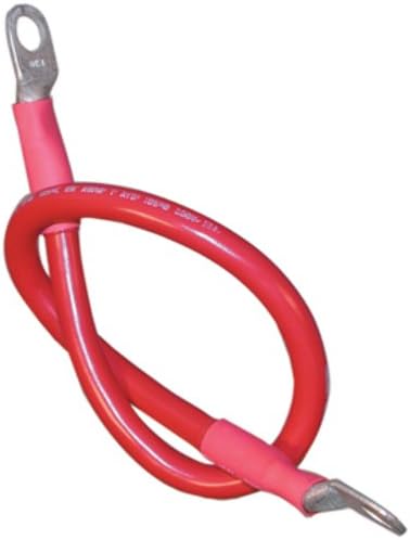 Camco 47482 Red 3/8" Stud 48" Long 2-Gauge Marine Battery Cable and Lug Assembly Tinned