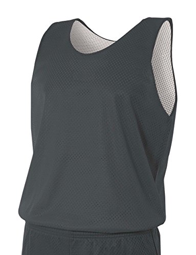 A4 Menâ€™s Reversible Mesh Tank Top | Cooling Dry Wick Shirt | High-Performance Moisture-Wicking Sleeveless Tee | Multisport Active Wear | Gym, Workout, Sports, & Running Top | Graphite/White