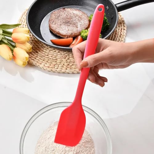 Image of DecorTwist Silicone Spatula Set 5-Piece | Heat Resistant, Non-Stick Cookware Safe Cooking and Baking Turner Spatulas for Cooking, Baking, Mixing Flexible, BPA-Free, Food Grade Kitchen Utensils (Red)
