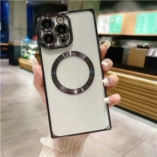 Coque de protection pour iPhone 14 Pro Max magnétique carrée résolvant le risque de casse