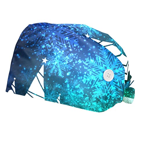Chapeaux de Travail JDEZ Flocons - Lot de 2 Casquettes Bouffantes et Respirantes
