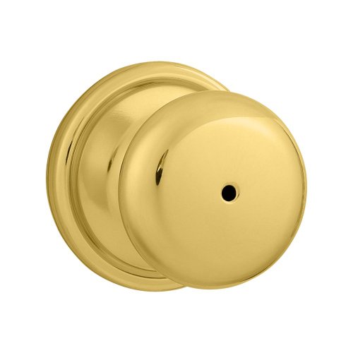 Kwikset Hancock Bed/Bath Knob in Polished Brass