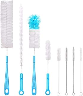 Vicloon Bottle Brushes, 8Pcs Multipurpose Bottle Cleaning Brushes Non-Scratch Water Bottle Cleaner Set for Baby Bottle Tube Pipe Flask Straws Brush (Blue)