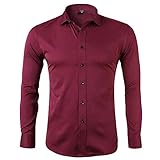 CAMISA DE ALTA CALIDAD - Diseño de engrosamiento de tejidos de cuello, lavado sin deformación. La fibra de bambú puede prevenir eficazmente las arrugas, transpirable, alta resistencia y recuperación elástica, duradera, no pegajosa, no pilling y se desvanece.