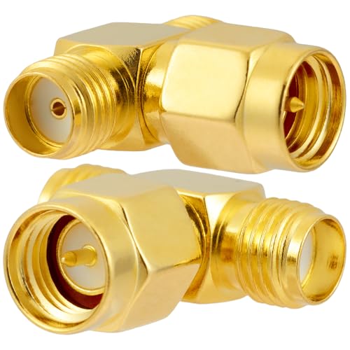 Adaptador divisor SMA macho a dual hembra T 3 vías 2 pcs miniatura 4