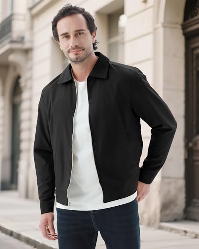 WULFUL Men's Lightweight Jackets Casual Windbreaker Stylish Light Golf Work Dress Business3