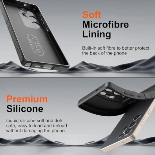 Image of ShieldTech AirGuard Series Back Cover Case for Samsung Galaxy S26 Ultra 5G | Microfiber Lining | Airbag Cushion Drop Protection | Silicone Case | Anti Slip Grip - Black for Samsung Galaxy S26 Ultra