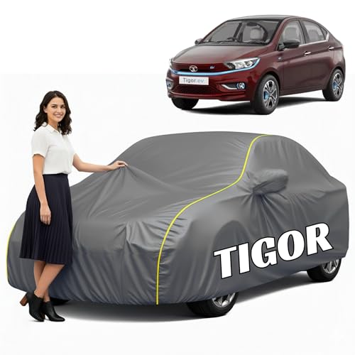 Image of 100% Waterproof Car Cover for Tigor (All Models & Years) - Custom Fit with Mirror Pockets, Triple-Stitched, Soft Inner Lining, UV & Heat Resistant, Outdoor /Indoor Protection
