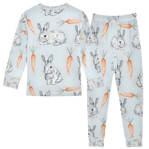 senya Rabbit and Carrot A Pajamas Set Long Sleeve Soft Cotton Sleepwear 2 Piece2