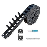 39.3 inch Cable Drag Chain Carrier R28 18x37mm (Inn H x W) Plastic Black Open Type for CNC Router Mill and 3D Printer, with Extra Ends,Screwdriver,Screws