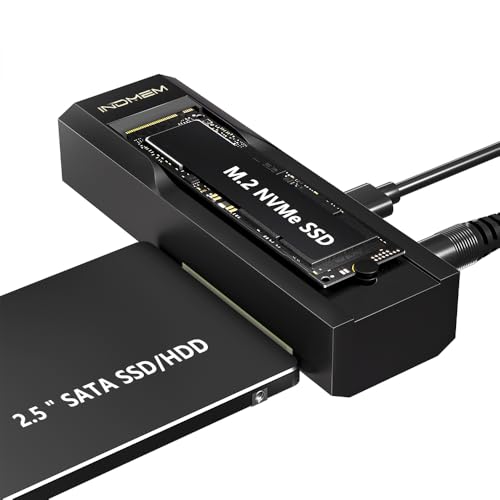 M.2 NVMe SSD Enclosure Adapter, 10Gbps SATA & M.2. NVMe Dual Bay Offline Clone USB-C Adapters Supports 3.5