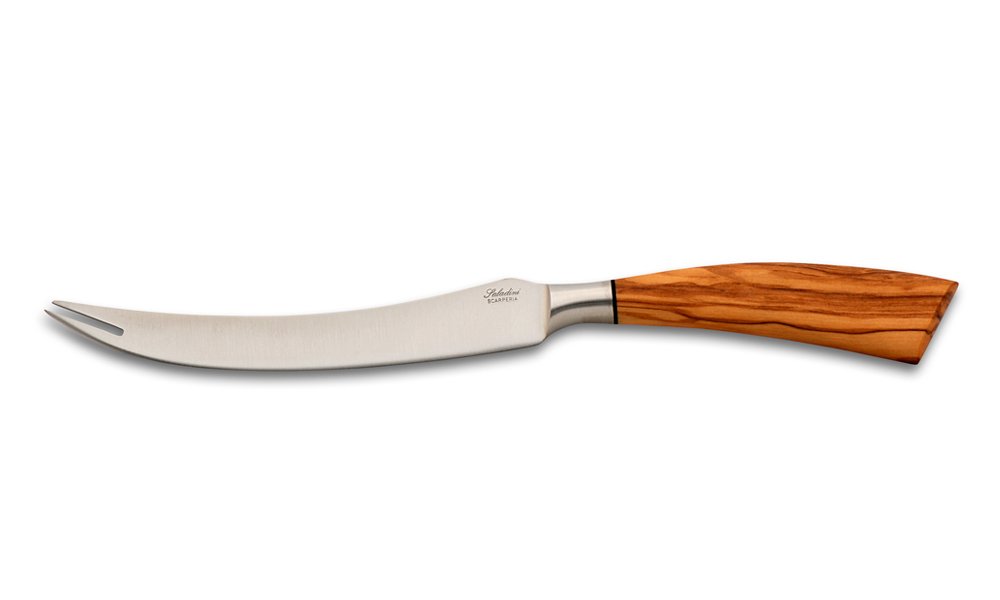 Couteau à fromage artisanal en bois d'olivier chargé d'histoire