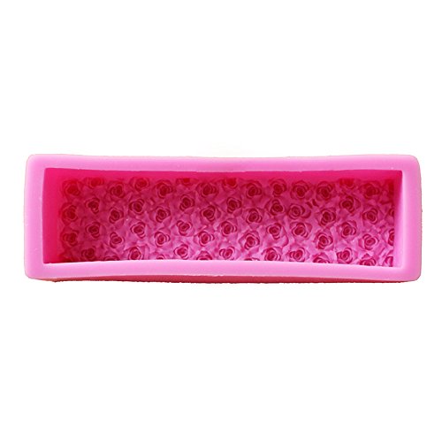 Nicole Rose Silicone Soap Mold Rectangular Embossed Flower Loaf Mould DIY Handmade Art Craft Relief Decoration Tool (D0017)