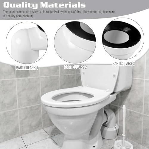 Hsthe Sea Toilet Connection Set, Offset Toilet Connection Pipe: 100 mm Toilet Pan Connection Pipe Plastic Toilet Connector Connector Toilet Pipe Nozzle Drain Straight Eccentric
