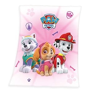 Herding PAW PATROL Kuscheldecke, 130 x 160 cm, Polyester, Rosa