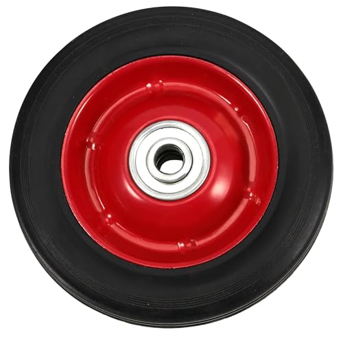 MAHIONG 4 Pack 8 x 1.75 Inch Solid Rubber Wheel, Flat Free Rubber Tire with Ball Bearing, 1/2 Inch Bore Axle Replacement Hand Truck Wheel, 220lbs Load Capacity
