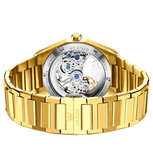 Image of OLEVS Automatic Watch for Men Self Winding Mechanical Luxury Business Stainless Steel Multi Calendar Waterproof Luminous Wrist Watches