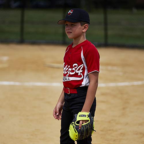 Ortiz34 9" T-Ball Glove & Baseball Set: Right Hand Throwing Glove & Soft Cushioned Ball- Easy To Close, No Break-In Needed, Lightweight, Made For Youth/Kids #TOP3