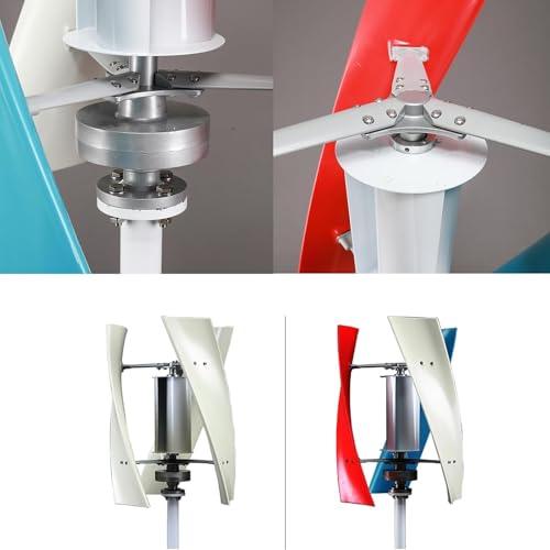 Vertikaler Windkraftgenerator-Bausatz für Wohnhäuser, 3000 W/5000 W, 12 V/24 V/48 V, 3-Blatt-PMA für effiziente Hybrid-Wind-Solar-Energiesysteme
