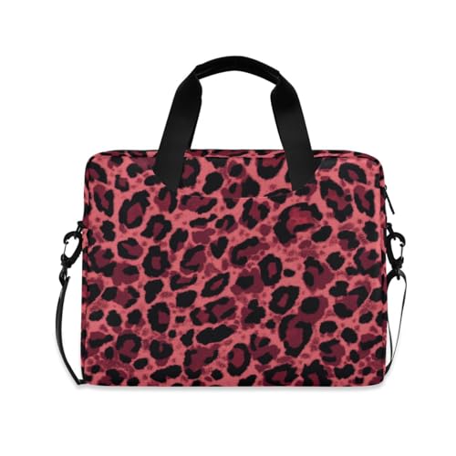 Maletín portátil para laptop 15.6 pulg con estampado leopardo rojo miniatura 1