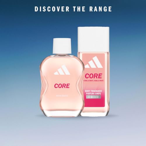 Image of adidas Core Eau de Toilette, 50ml / 1.7fl oz. (pack of 1), Notes of Peach, Rose and Sandalwood, Fragrance for Women, Long Lasting, Sporty Fragrance, Travel Size