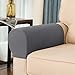 CHUN YI Set of 2 Stretch Sofa Armrest Covers Armchair Slipcovers, Washable Armchair Slipcover Arm Cover for Sofa Chair Recliner with Free Pins, Light Gray