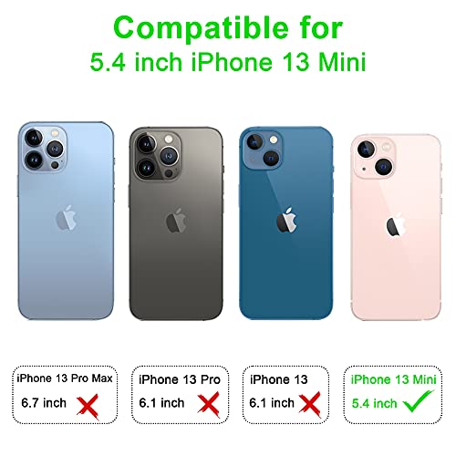 Arae Compatible With Iphone 13 Mini Case Wallet Flip Cover With Card Holder And Wrist Strap For Iphone 13 Mini 5.4 Inch-Black #TOP1