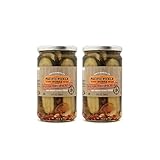 Pandemic Pickles - Spicy Caraway Pickle Halves with Habanero, Jalapeño, Garlic - Gourmet Hot Pickles for Sandwiches, Snacking - non-GMO, Kosher, Sugar-Free, Gluten-Free 24oz Jar (2-pack)