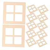 Beaupretty 20stücke Holz Miniatur Fenster Rahmen Im Maßstab Für Puppenhaus Dekor DIY Modellbau Zubehör Basteln Kleine Hausfenster Ornamente Möbelaccessoires