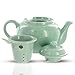 Amsterdam 2 Cup Ceramic Teapot with Infuser - Sea Foam - 23oz | Small Teapot for Loose Leaf Tea | Ceramic Teapots for Tea Party | Porcelain Tea Pot with Strainer | Dishwasher & Microwave Safe