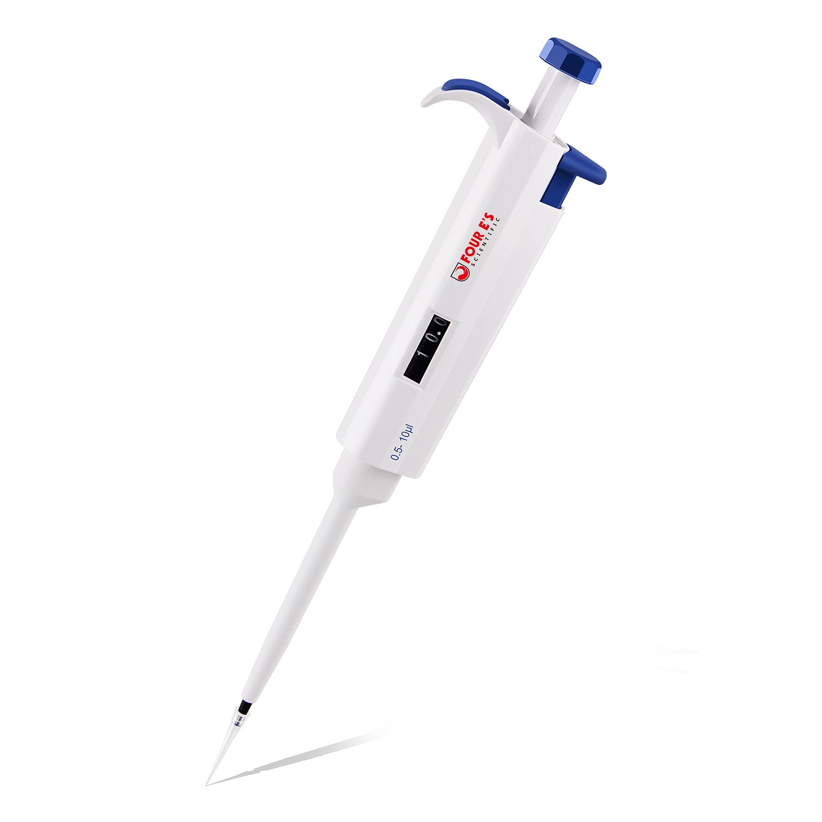 Adjustable Micropipette, Four E's Scientific 10uL Lab Manual Pipettes, Single Channel Pipette, 0.5-10uL…