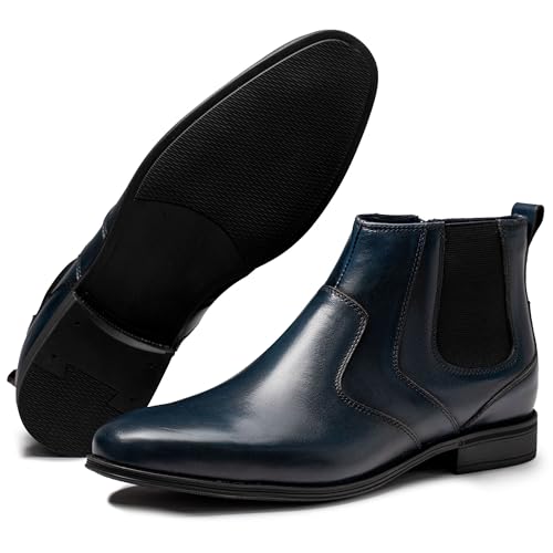 Image of Holy dove Chelsea Boots Men - Genuine Leather,Chelsea Boots for Men with Side Zipper, Casual Slip-On Ankle Boots, Chukka & Oxford Style Dress Boots
