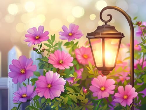 Lampe de table florale Diamond Painting Adulte pour décorer le salon