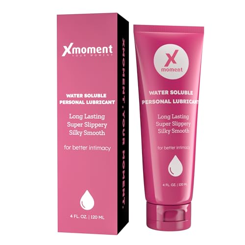 Xmoment Water-Based Lube, 4 Fl Oz Liquid Personal Lubricant for Men, Women & Couples, Non-Staining Long Lasting Silky Smooth Natural Lubricant, Travel Size and Condoms & Toys Compatible