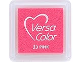 Tsukineko Tinta VERSACOLOR Color Rosa Opaca 33x33mm. Almohadilla pequeña, Tinta Textura densa, Resistente. Ideal Manualidades, Scrapbooking en Papel, Madera y cartón