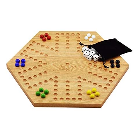 Solid Oak Double Sided Marbles Board Game Wooden 16 inch by Cauff Cover
