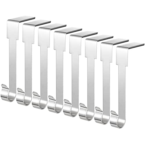 8 Pcs Christmas Stocking Holders Mantel Hook Hangers Fireplace Hooks Hanger Christmas Stocking Hook Fireplace Hanger Grip for Christmas Party Decorations (Silver, 8)