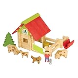 Fabrication Française Jeujura - 8051- Jeux de Construction-Petite Ferme avec Animaux - 70 Pieces