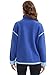 ONFERS Fleece Pullover for Women Half Zip Sweatshirt Oversized Jacket with Pockets Warm Fuzzy Sweater Fall Fashion Large Blue