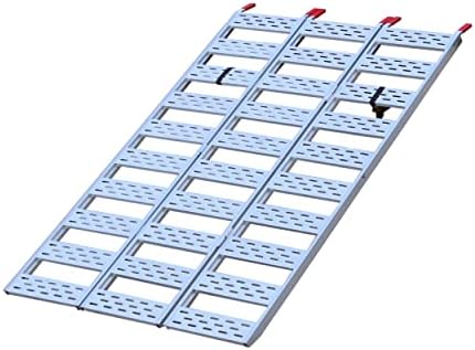 CargoSmart Aluminum Tri-Fold Ramp with Treads, 1 Pack — 1,500lb Capacity, 50” W x 76” L — Easily and Safely Load or Unload Push Mowers, Garden Tillers, ATVs and More