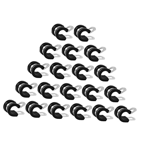 20pcs Hose Clamp Clamp Cable Clamp Tube Clamp Wire Clamp Maintenance Clamp Rubber Cushion Clamp Stainless Steel Clamp Clamp Rubber Cushioned Clamp