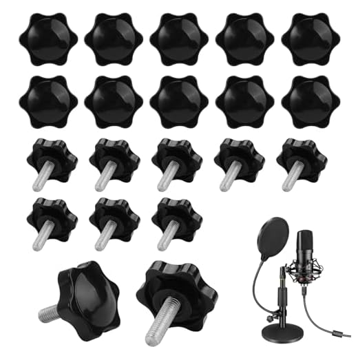 20 Piezas Perilla de Estrella M6×20mm, Vis À Tête Étoilée, Tuerca de Asa en Estrella, Tornillos del Pomo, Tornillo con Palometa para Maquinaria, Industria, Equipos