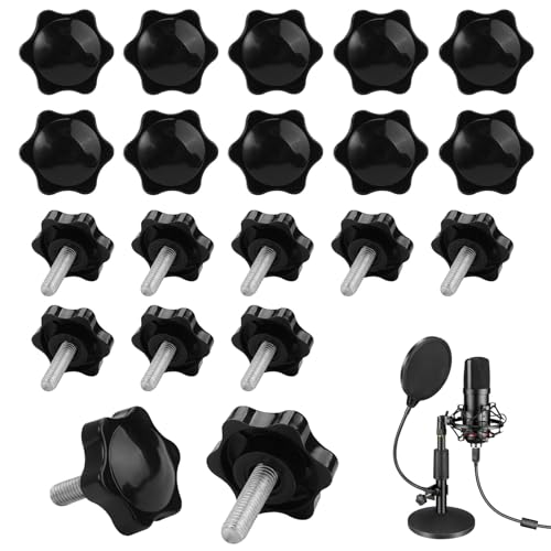 25 Stück Sterngriffschrauben M6 X 20 Mm – Rändelschraube Mit Sternkopf, PP + Kohlenstoffstahl, Ergonomisch, Für Maschinen, Möbel, Geräte – Ohne Werkzeug Montierbar