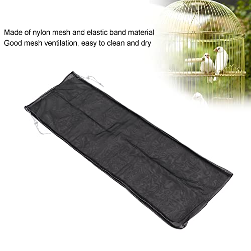 Image of Birdcage Nylon Mesh Net Adjustable Dustproof Seed Catcher Guard Net Cover for Parrots Parakeet Macaw Cage