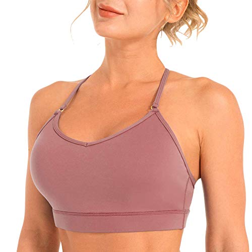 coastal rose Women's Strappy Sports Bra High Support Medium Impact Yoga Tops2